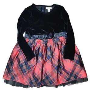 CAT & JACK Black with Red Plaid Holiday Dress